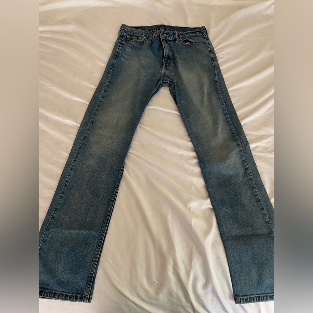 Levi's Men's Straight Jeans in Faded Blue - Picture 2 of 4
